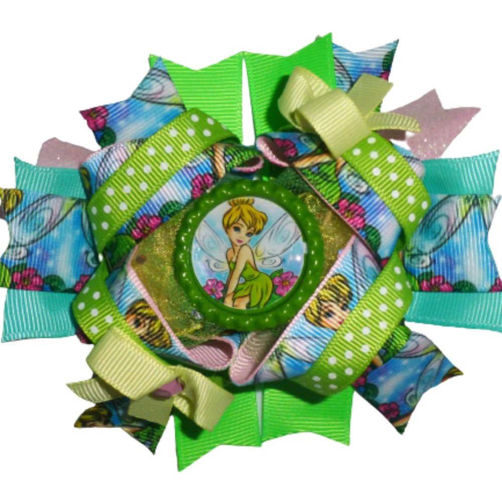 Fairy Tinker Bell Girls 5-Inch Hair Bow Clip